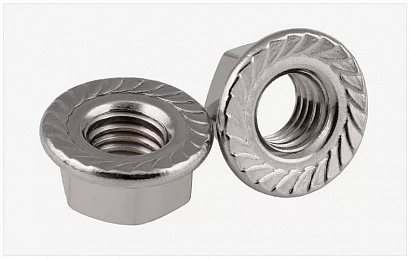 Оптовая цена Гайка с насечкой, препятствующей откручиванию оцинкованная М6 (DIN 6923) (100 шт/уп) Промрукав PR08.2366 - опт скидка от 1 шт. в ТД Первый Форт